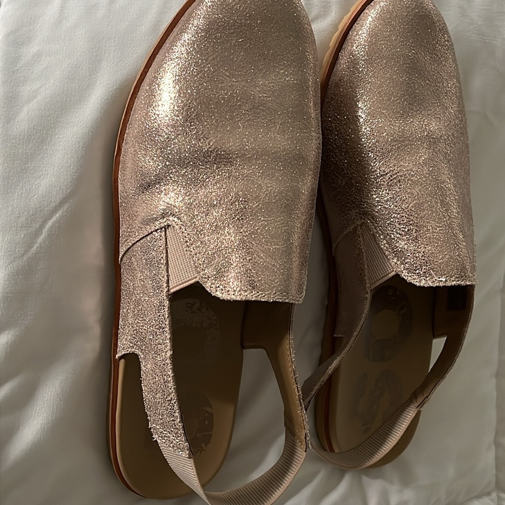 Sorel Ella Rose Gold Metallic Slingbacks Size 11